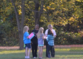Students from Immanuel Lutheran School in Palatine and St. Paul Lutheran School in Dorechester, Chicago enjoy a joint field trip to Walcamp last falll